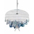 thumbnail image 1 of Outdoor Tablecloth with Umbrella Hole for Patio/Picnic/Party/Camping, Blue Coastal Starfish Waterproof Table Cloth Round Cover Washable, Summer Ocean Sea Corals Wooden Grain (Dia 54"), 1 of 9