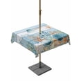 thumbnail image 1 of Outdoor Tablecloth with Umbrella Hole for Patio/Picnic/Party/Camping, Blue Coastal Waterproof Table Cloth Square Cover Washable, Summer Beach Starfish Shell Coral Nautical (60"x 60"), 1 of 8