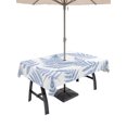 thumbnail image 1 of Outdoor Tablecloth with Umbrella Hole for Patio/Picnic/Party/Camping, Blue Ferns Waterproof Table Cloth Rectangle Table Cover Washable, Spring Summer Botanical Leaves (60"x 84"), 1 of 9