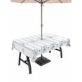 thumbnail image 1 of Outdoor Tablecloth with Umbrella Hole for Patio/Picnic/Party/Camping, Blue Flowers Waterproof Table Cloth Rectangle Table Cover Washable, Spring Floral Bows Minimalist Botanical (60"x 120"), 1 of 8