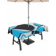 thumbnail image 1 of Outdoor Tablecloth with Umbrella Hole for Patio/Picnic/Party/Camping, Blue Geometric Waterproof Table Cloth Rectangle Table Cover Washable, Modern Abstract Lines Textured (60"x 102"), 1 of 8