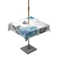 thumbnail image 1 of Outdoor Tablecloth with Umbrella Hole for Patio/Picnic/Party/Camping, Blue Grey Floral Waterproof Table Cloth Square Cover Washable, Botanical Leaves Spring Chic Flower (54"x 54"), 1 of 9