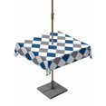 thumbnail image 1 of Outdoor Tablecloth with Umbrella Hole for Patio/Picnic/Party/Camping, Blue Grey Plaid Waterproof Table Cloth Square Cover Washable, Modern Geometric Minimalist Checkered (54"x 54"), 1 of 8