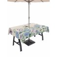thumbnail image 1 of Outdoor Tablecloth with Umbrella Hole for Patio/Picnic/Party/Camping, Blue Hydrangeas Waterproof Table Cloth Rectangle Table Cover Washable, Spring Rustic Floral Butterflies Burlap (60"x 84"), 1 of 9