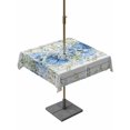 thumbnail image 1 of Outdoor Tablecloth with Umbrella Hole for Patio/Picnic/Party/Camping, Blue Hydrangeas Waterproof Table Cloth Square Cover Washable, Spring Floral Green Eucalyptus Leaves Wood Gray (54"x 54"), 1 of 9