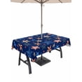 thumbnail image 1 of Outdoor Tablecloth with Umbrella Hole for Patio/Picnic/Party/Camping, Blue Independence Day Waterproof Table Cloth Rectangle Table Cover Washable, American Stars 250th Anniversary (54"x 80"), 1 of 9