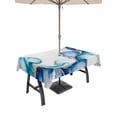 thumbnail image 1 of Outdoor Tablecloth with Umbrella Hole for Patio/Picnic/Party/Camping, Blue Marble Stone Waterproof Table Cloth Rectangle Table Cover Washable, Ink Splash Country Marble Abstract (60"x 120"), 1 of 8