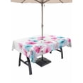thumbnail image 1 of Outdoor Tablecloth with Umbrella Hole for Patio/Picnic/Party/Camping, Blue Pink Flowers Waterproof Table Cloth Rectangle Table Cover Washable, Spring Garden Floral Watercolor (60"x 102"), 1 of 8