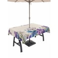 thumbnail image 1 of Outdoor Tablecloth with Umbrella Hole for Patio/Picnic/Party/Camping, Blue Purple Flowers Waterproof Table Cloth Rectangle Table Cover Washable, Spring Seasonal Botanical Florals (54"x 80"), 1 of 8