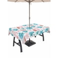 thumbnail image 1 of Outdoor Tablecloth with Umbrella Hole for Patio/Picnic/Party/Camping, Blue Red Coral Waterproof Table Cloth Rectangle Table Cover Washable, Coastal Nautical Summer Beach (60"x 120"), 1 of 8