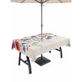 thumbnail image 1 of Outdoor Tablecloth with Umbrella Hole for Patio/Picnic/Party/Camping, Blue Red Flowers Waterproof Table Cloth Rectangle Table Cover Washable, Elegant Spring Floral Butterfly Rustic (60"x 120"), 1 of 8