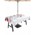 thumbnail image 1 of Outdoor Tablecloth with Umbrella Hole for Patio/Picnic/Party/Camping, Blue Red Flowers Waterproof Table Cloth Rectangle Table Cover Washable, Elegant Spring Floral Butterfly Pastoral (60"x 84"), 1 of 8