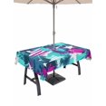 thumbnail image 1 of Outdoor Tablecloth with Umbrella Hole for Patio/Picnic/Party/Camping, Blue Red USA Flag Waterproof Table Cloth Rectangle Table Cover Washable, Abstract Green Oil Paint 4th of July (60"x 84"), 1 of 9