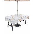 thumbnail image 1 of Outdoor Tablecloth with Umbrella Hole for Patio/Picnic/Party/Camping, Blue Roses Crown Waterproof Table Cloth Rectangle Table Cover Washable, Spring Floral Elegant Pastoral Geometric (60"x 102"), 1 of 8