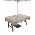 thumbnail image 1 of Outdoor Tablecloth with Umbrella Hole for Patio/Picnic/Party/Camping, Blue Shell Coastal Waterproof Table Cloth Rectangle Table Cover Washable, Nautical Seaside Ocean Vintage Art (60"x 120"), 1 of 8