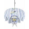thumbnail image 1 of Outdoor Tablecloth with Umbrella Hole for Patio/Picnic/Party/Camping, Blue Shell Coastal Waterproof Table Cloth Round Cover Washable, Summer Beach Conch Ocean Striped (Dia 60"), 1 of 9