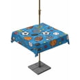 thumbnail image 1 of Outdoor Tablecloth with Umbrella Hole for Patio/Picnic/Party/Camping, Blue Sports Waterproof Table Cloth Square Cover Washable, Football Basketball Rugby Baseball (54"x 54"), 1 of 8