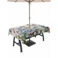 thumbnail image 1 of Outdoor Tablecloth with Umbrella Hole for Patio/Picnic/Party/Camping, Blue Spring Floral Waterproof Table Cloth Rectangle Table Cover Washable, Pink Flowers Butterfly Rustic (52"x 70"), 1 of 8