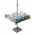 thumbnail image 1 of Outdoor Tablecloth with Umbrella Hole for Patio/Picnic/Party/Camping, Blue Spring Floral Waterproof Table Cloth Square Cover Washable, Pink Flowers Butterfly Pastoral (60"x 60"), 1 of 8