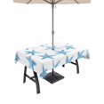thumbnail image 1 of Outdoor Tablecloth with Umbrella Hole for Patio/Picnic/Party/Camping, Blue Starfish Coastal Waterproof Table Cloth Rectangle Table Cover Washable, Nautical Summer Ocean Modern (52"x 70"), 1 of 9