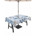 thumbnail image 1 of Outdoor Tablecloth with Umbrella Hole for Patio/Picnic/Party/Camping, Blue Starfish Coastal Waterproof Table Cloth Rectangle Table Cover Washable, Summer Beach Coral Conch Shell (60"x 84"), 1 of 9