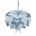 thumbnail image 1 of Outdoor Tablecloth with Umbrella Hole for Patio/Picnic/Party/Camping, Blue Starfish Coastal Waterproof Table Cloth Round Cover Washable, Vintage Seaside Tropical (Dia 60"), 1 of 9
