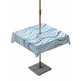 thumbnail image 1 of Outdoor Tablecloth with Umbrella Hole for Patio/Picnic/Party/Camping, Blue Striped Waterproof Table Cloth Square Cover Washable, Modern Simple Abstract Waves Stripes (54"x 54"), 1 of 9