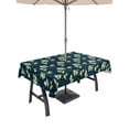thumbnail image 1 of Outdoor Tablecloth with Umbrella Hole for Patio/Picnic/Party/Camping, Blue Summer Botanical Waterproof Table Cloth Rectangle Table Cover Washable, Green Spring Floral Birds Farmhouse (60"x 102"), 1 of 8