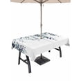 thumbnail image 1 of Outdoor Tablecloth with Umbrella Hole for Patio/Picnic/Party/Camping, Blue Teal Eucalyptus Waterproof Table Cloth Rectangle Table Cover Washable, Weeping Botanical Leaf Watercolor (60"x 84"), 1 of 8