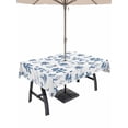 thumbnail image 1 of Outdoor Tablecloth with Umbrella Hole for Patio/Picnic/Party/Camping, Blue Tropical Plant Waterproof Table Cloth Rectangle Table Cover Washable, Summer Palm Trees Coastal Nautical (54"x 80"), 1 of 8
