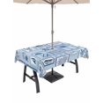 thumbnail image 1 of Outdoor Tablecloth with Umbrella Hole for Patio/Picnic/Party/Camping, Blue Tropical Plants Waterproof Table Cloth Rectangle Table Cover Washable, Summer Coastal Plaid Coconut Tree (60"x 120"), 1 of 8