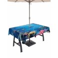 thumbnail image 1 of Outdoor Tablecloth with Umbrella Hole for Patio/Picnic/Party/Camping, Blue Turtle Coastal Waterproof Table Cloth Rectangle Table Cover Washable, Summer Beach Nautical Ocean Coral (60"x 120"), 1 of 8