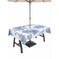 thumbnail image 1 of Outdoor Tablecloth with Umbrella Hole for Patio/Picnic/Party/Camping, Blue Watercolor Floral Waterproof Table Cloth Rectangle Table Cover Washable, Spring Flower Abstract Art (54"x 80"), 1 of 8