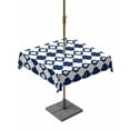 thumbnail image 1 of Outdoor Tablecloth with Umbrella Hole for Patio/Picnic/Party/Camping, Bohemia Waterproof Table Cloth Square Cover Washable, Minimalist Geometric Pattern Abstract Dark Blue (60"x 60"), 1 of 8