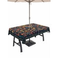 thumbnail image 1 of Outdoor Tablecloth with Umbrella Hole for Patio/Picnic/Party/Camping, Boho Flowers Waterproof Table Cloth Rectangle Table Cover Washable, Spring Abstract Watercolor Floral Leaf (52"x 70"), 1 of 8
