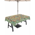 thumbnail image 1 of Outdoor Tablecloth with Umbrella Hole for Patio/Picnic/Party/Camping, Boho Green Flowers Waterproof Table Cloth Rectangle Table Cover Washable, Spring Abstract Watercolor Floral Leaf (60"x 120"), 1 of 8