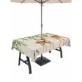 thumbnail image 1 of Outdoor Tablecloth with Umbrella Hole for Patio/Picnic/Party/Camping, Botanical Waterproof Table Cloth Rectangle Table Cover Washable, Spring Leaves Flowers Deers Birds Country Biege (60"x 84"), 1 of 8