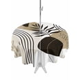 thumbnail image 1 of Outdoor Tablecloth with Umbrella Hole for Patio/Picnic/Party/Camping, Brown Boho Geometric Waterproof Table Cloth Round Cover Washable, Country Retro Abstract Lines Leaves (Dia 54"), 1 of 8