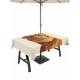 thumbnail image 1 of Outdoor Tablecloth with Umbrella Hole for Patio/Picnic/Party/Camping, Brown Dinosaurs Waterproof Table Cloth Rectangle Table Cover Washable, Funny Animals Modern Art (54"x 80"), 1 of 8