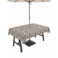 thumbnail image 1 of Outdoor Tablecloth with Umbrella Hole for Patio/Picnic/Party/Camping, Brown Floral Abstract Waterproof Table Cloth Rectangle Table Cover Washable, Vintage Ethnic Bohemian Flowers (60"x 84"), 1 of 8