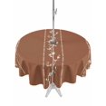 thumbnail image 1 of Outdoor Tablecloth with Umbrella Hole for Patio/Picnic/Party/Camping, Brown Flowers Branch Waterproof Table Cloth Round Cover Washable, Spring Summer Farmhouse Botanical (Dia 54"), 1 of 8