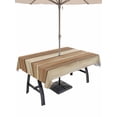 thumbnail image 1 of Outdoor Tablecloth with Umbrella Hole for Patio/Picnic/Party/Camping, Brown Khaki Wooden Waterproof Table Cloth Rectangle Table Cover Washable, Vintage Farmhouse Retro Art (54"x 80"), 1 of 8