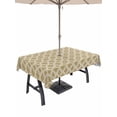 thumbnail image 1 of Outdoor Tablecloth with Umbrella Hole for Patio/Picnic/Party/Camping, Brown Morocco Waterproof Table Cloth Rectangle Table Cover Washable, Abstract Modern Geometric Textured (54"x 80"), 1 of 8