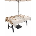 thumbnail image 1 of Outdoor Tablecloth with Umbrella Hole for Patio/Picnic/Party/Camping, Brown Orange Eucalyptus Waterproof Table Cloth Rectangle Table Cover Washable, Farmhouse Weeping Leaves Linen (54"x 80"), 1 of 8