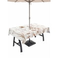 thumbnail image 1 of Outdoor Tablecloth with Umbrella Hole for Patio/Picnic/Party/Camping, Brown Red Spring Floral Waterproof Table Cloth Rectangle Table Cover Washable, Summer Flowers Botanical Elegant (60"x 120"), 1 of 8