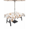 thumbnail image 1 of Outdoor Tablecloth with Umbrella Hole for Patio/Picnic/Party/Camping, Brown Spring Floral Waterproof Table Cloth Rectangle Table Cover Washable, Flowers Botanical Elegant Pastoral (60"x 120"), 1 of 8