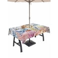 thumbnail image 1 of Outdoor Tablecloth with Umbrella Hole for Patio/Picnic/Party/Camping, Brown Turtle Coastal Waterproof Table Cloth Rectangle Table Cover Washable, Summer Beach Coral Seahorse Ocean Octopus (54"x 80"), 1 of 8