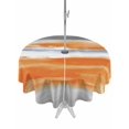 thumbnail image 1 of Outdoor Tablecloth with Umbrella Hole for Patio/Picnic/Party/Camping, Burnt Orange Grey Waterproof Table Cloth Round Cover Washable, Abstract Art Oil Painting Stripes Aesthetic (Dia 54"), 1 of 9