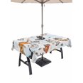 thumbnail image 1 of Outdoor Tablecloth with Umbrella Hole for Patio/Picnic/Party/Camping, Cat Waterproof Table Cloth Rectangle Table Cover Washable, Funny Cute Fish Leaves Bubble (60"x 102"), 1 of 8