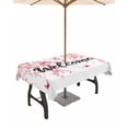 thumbnail image 1 of Outdoor Tablecloth with Umbrella Hole for Patio/Picnic/Party/Camping, Cherry Blossoms Waterproof Table Cloth Rectangle Table Cover Washable, Butterfly Pink Flower Pastoral Spring 52"x 70", 1 of 7